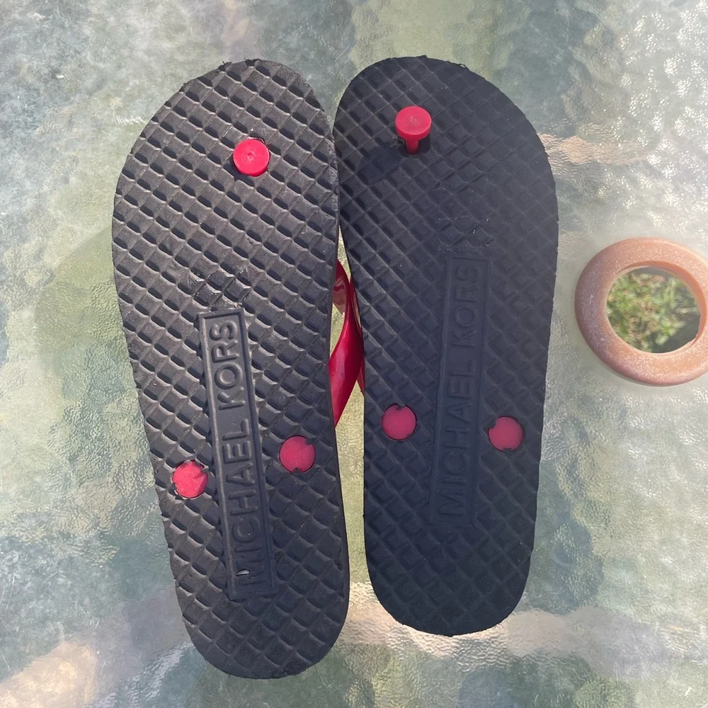 Michael Kors Red and Black Patterned Sandals